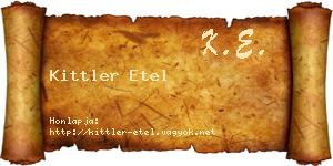 Kittler Etel névjegykártya